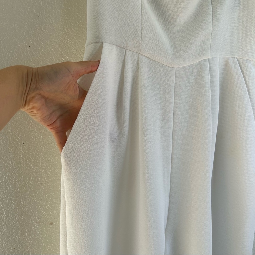 BCBGeneration | Elegant Off-Shoulder White Jumpsuit - Picture 7 of 12